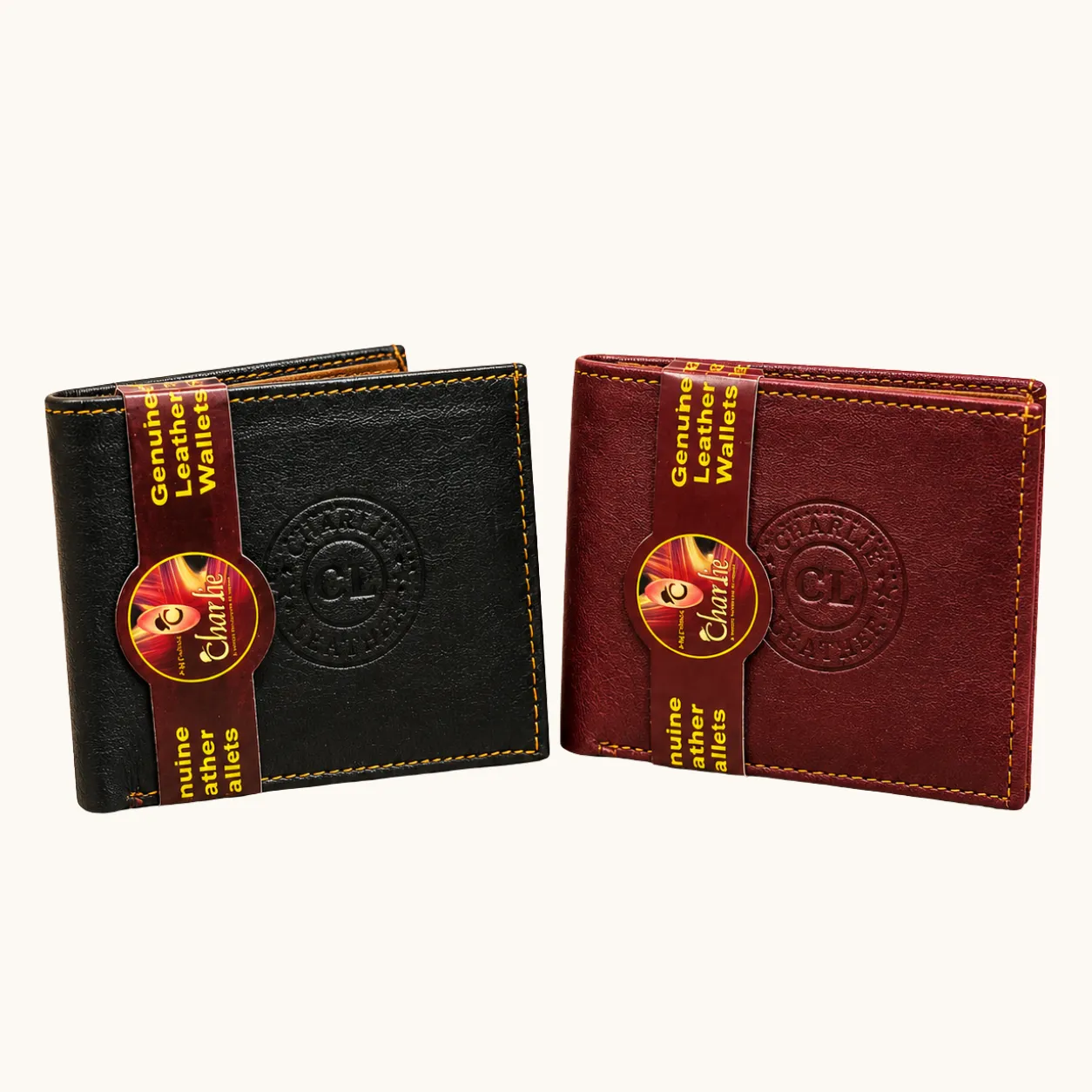 Charlie Medallion Crest Genuine Leather Bi-Fold Wallet - view 3